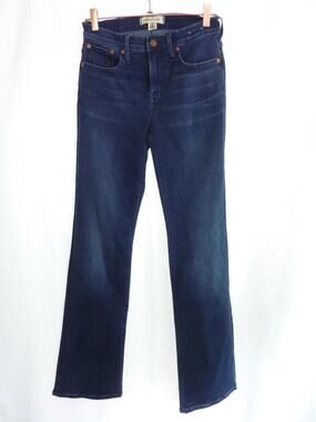 Madewell Kick Out Full Length Denim Jeans Womens 26 Mid Rise Stretch Dark Wash